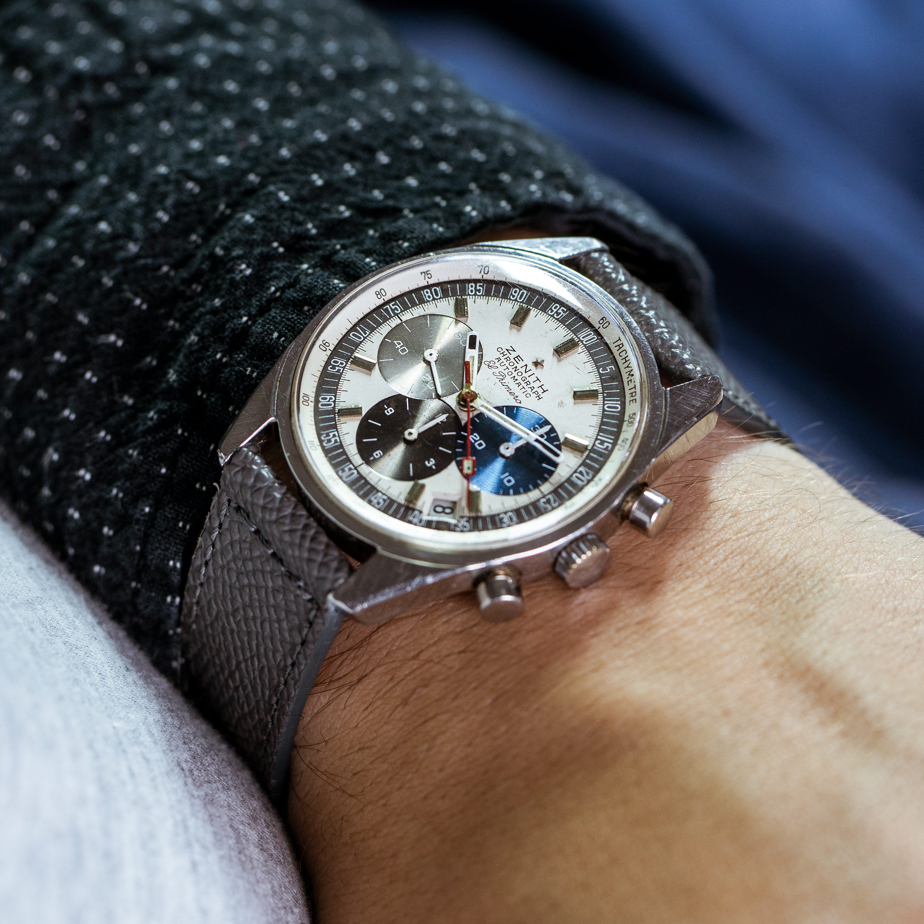 ZENITH Vintage EL PRIMERO Ref A386 MARK 3 Steel Tri Color Cal 3019PHC Bj 1970