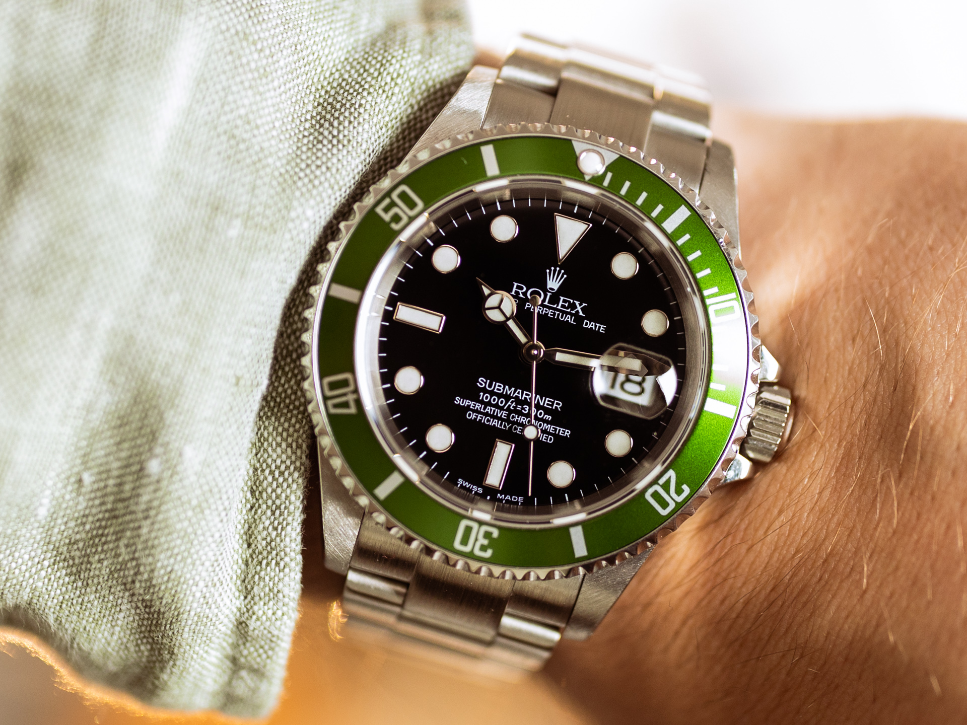 Rolex Submariner Date LV FLAT FOUR Ref-16610 Stainless Steel Box Papers  Bj-2004 Rolex Service 2019