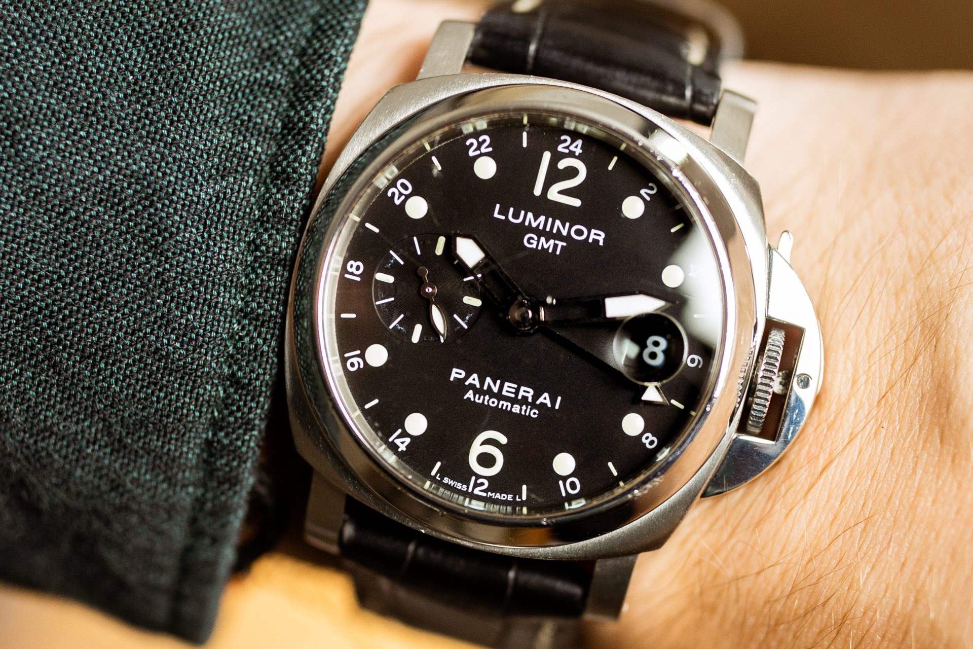 Panerai Luminor Marina GMT 40mm Ref PAM00159 Steel Box Papers Bj 2004