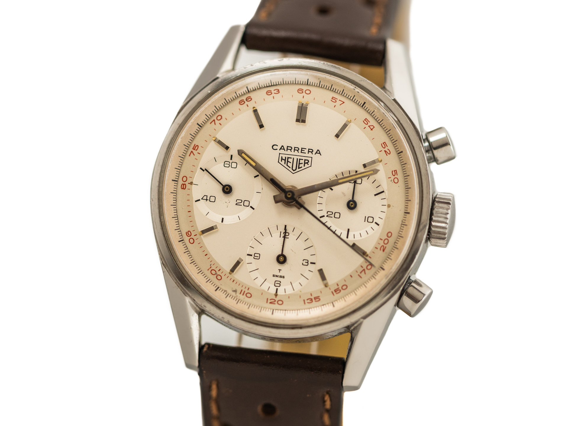 HEUER Vintage CARRERA 12 First Excecution Tachymeter RED Scale