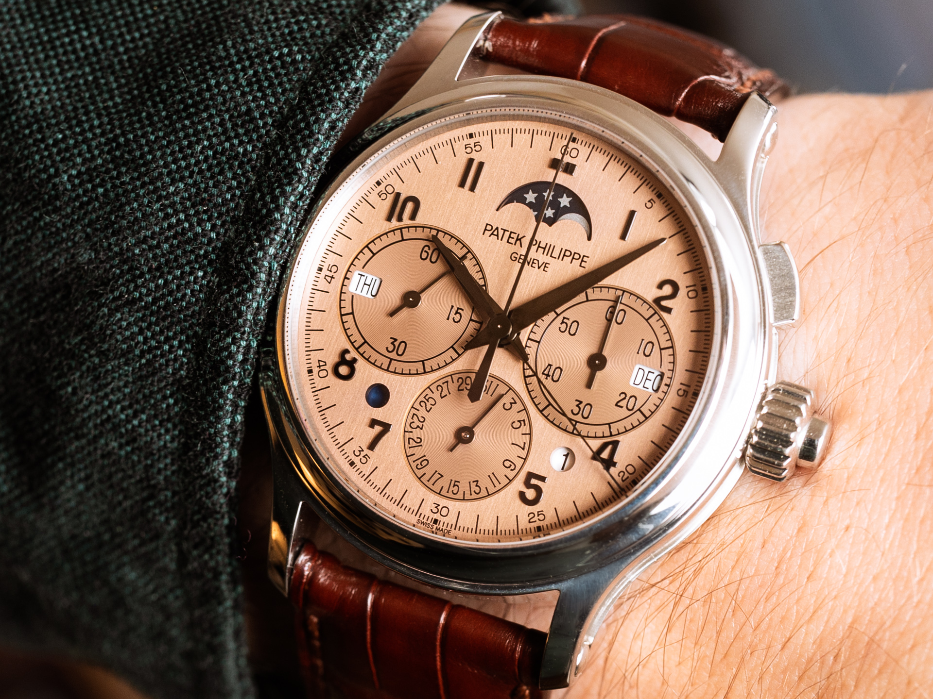 PATEK PHILIPPE PERPETUAL CALENDAR Split Second Monopusher Ref 5372P 010 Platinum Box Papers Bj 2017 German Like New