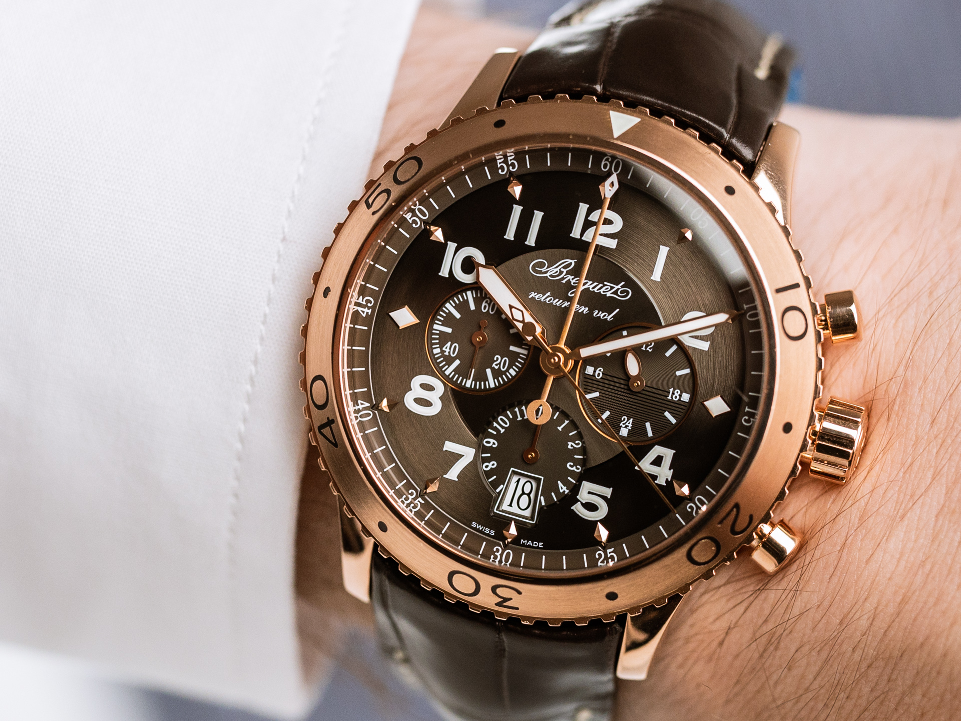 BREGUET TYPE XXI Fly Back Chronograph Ref 3810BR 92 9ZU 18k Rose Gold Service 2022