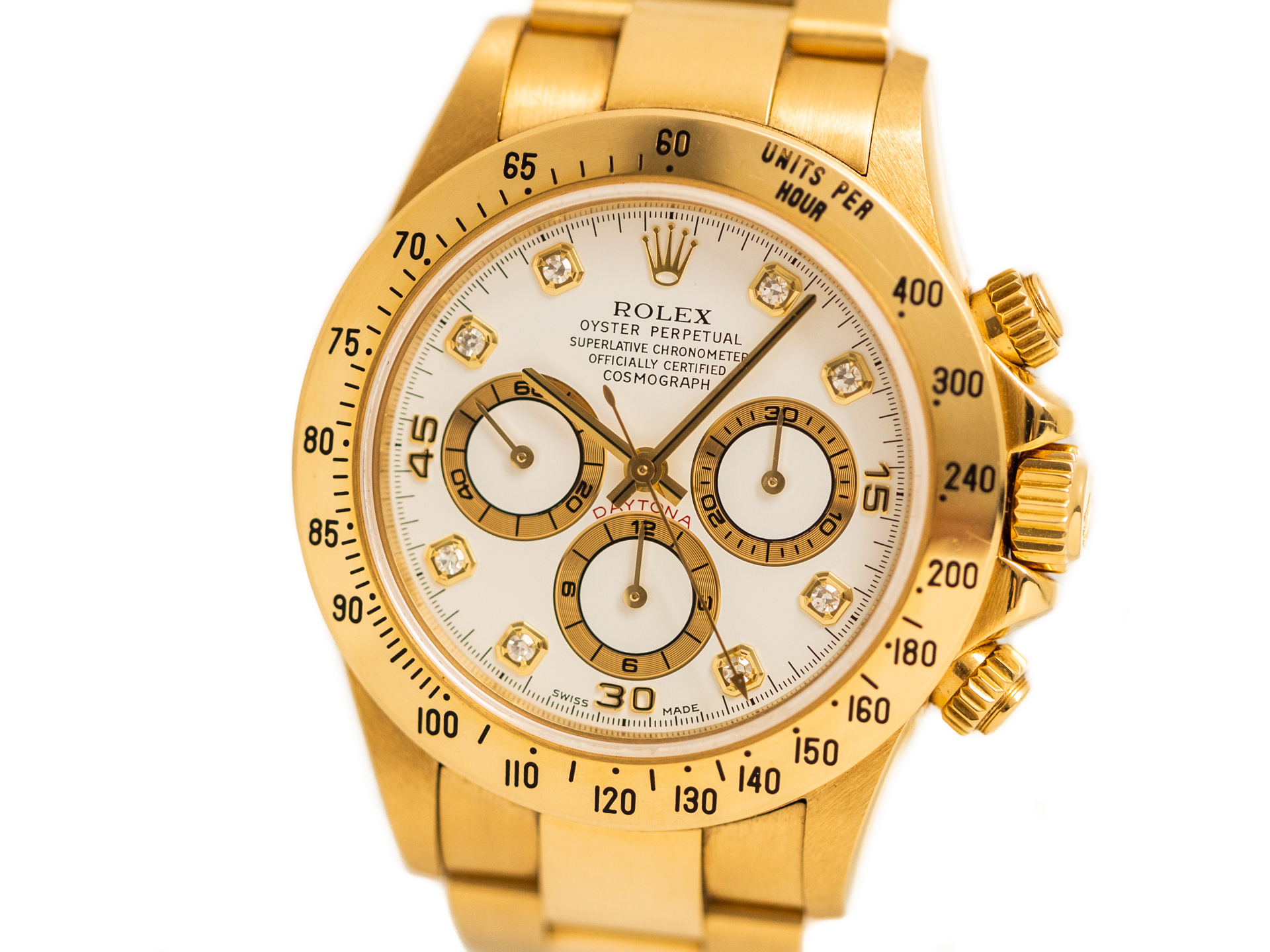 Rolex daytona on sale 18 karat gold