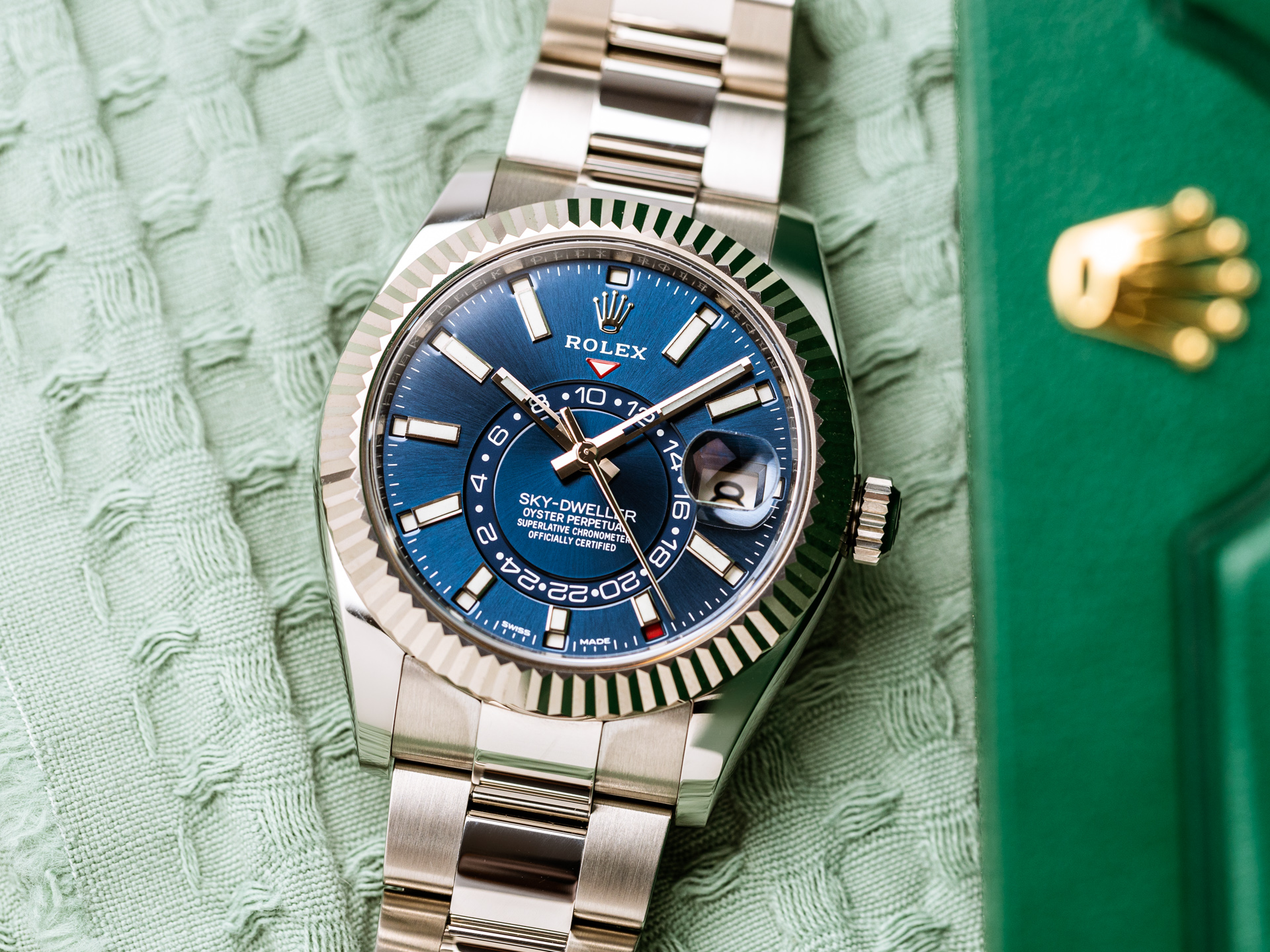 ROLEX SKY DWELLER Ref 326934 Stainless Steel Ref 326934 Blue Dial