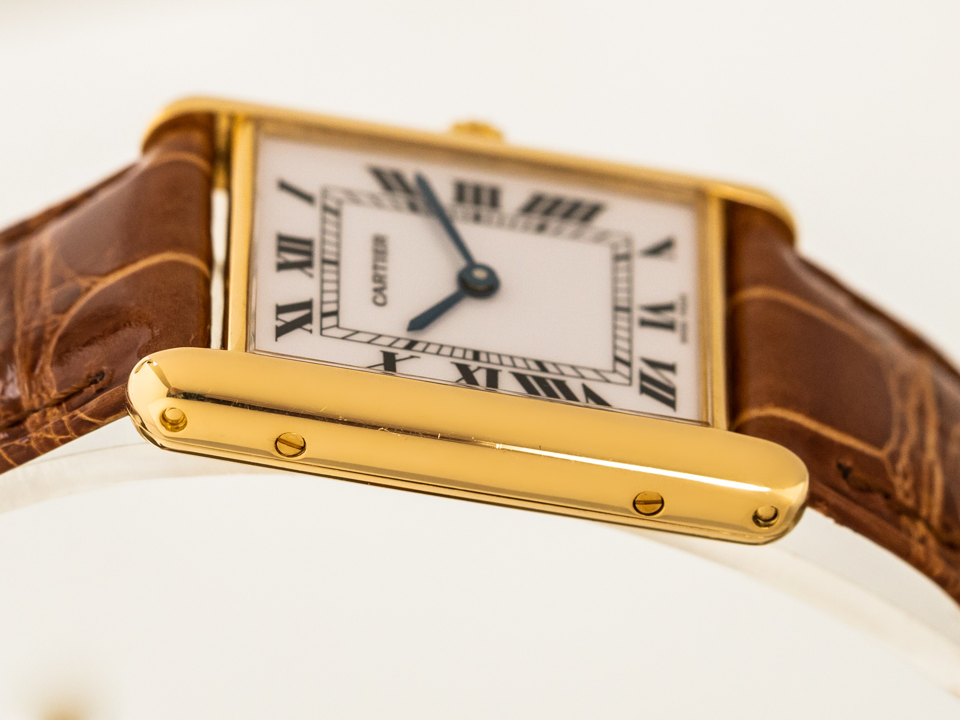 Cartier Tank Louis 2442 W1529856 Womens Quartz Watch Cream Dial 18K YG 22mm, Cartier
