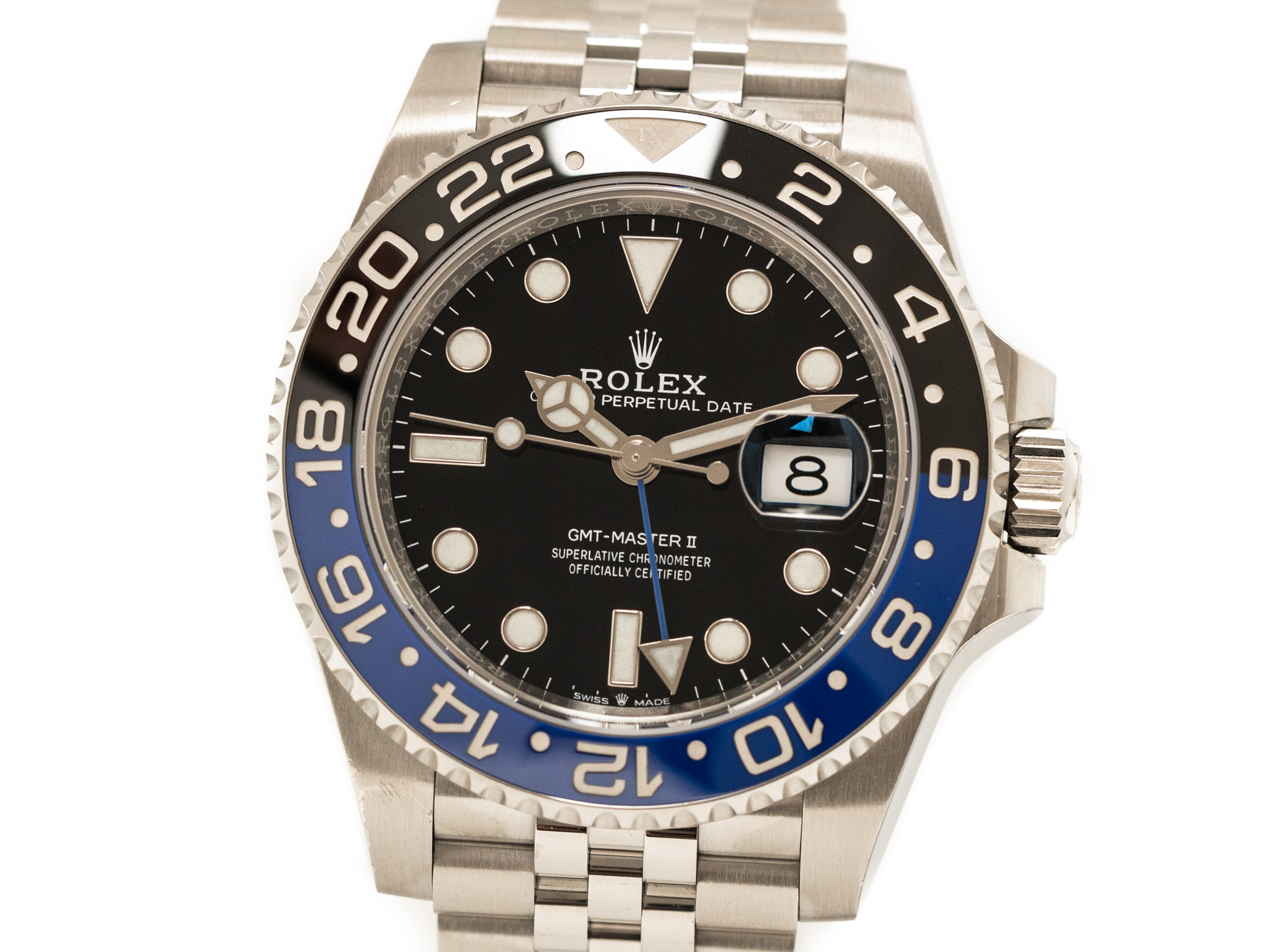 ROLEX GMT MASTER II BATGIRL Ref 126710BLNR Stainless Steel Box