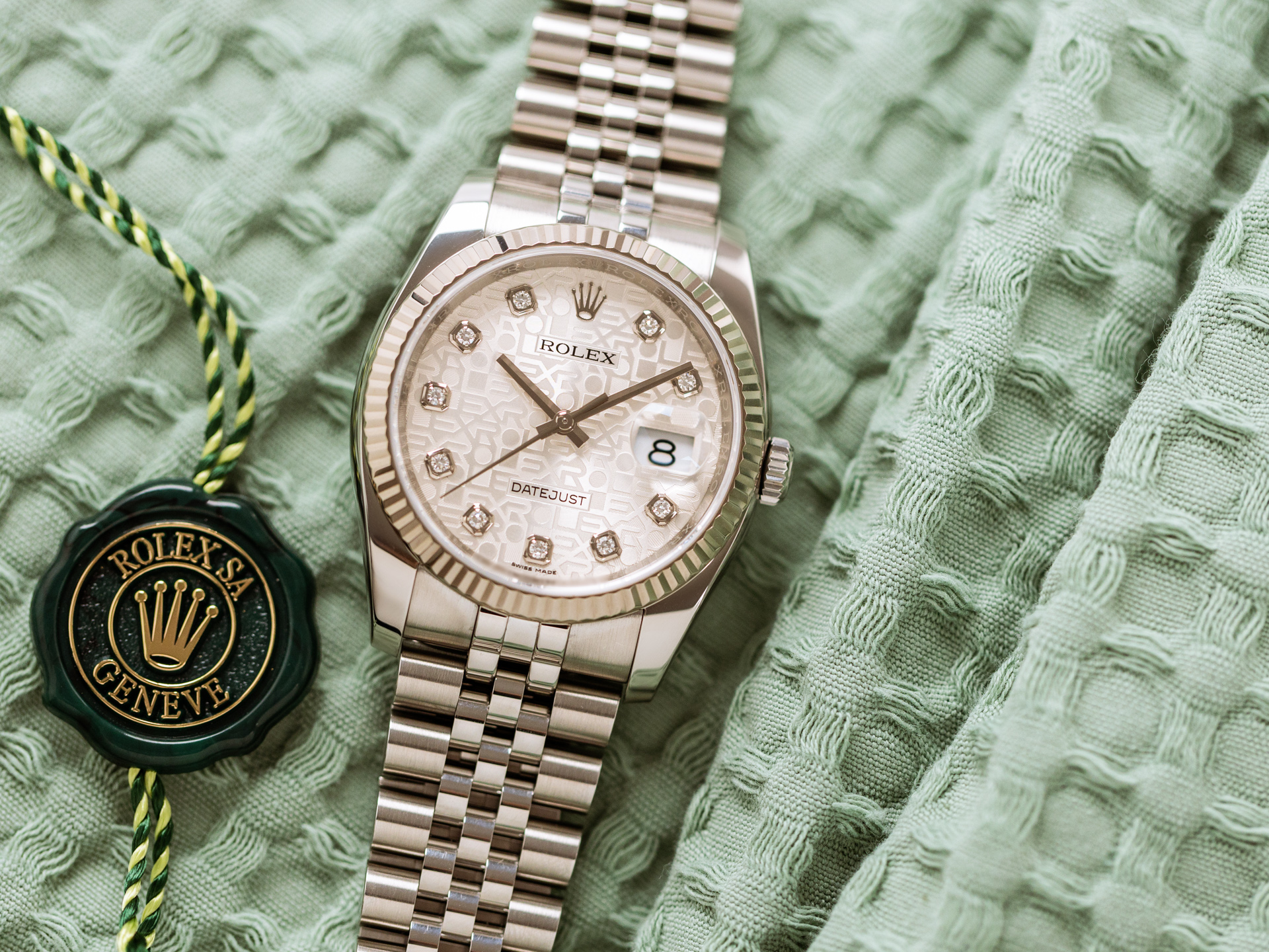 Rolex datejust computer deals face with diamonds