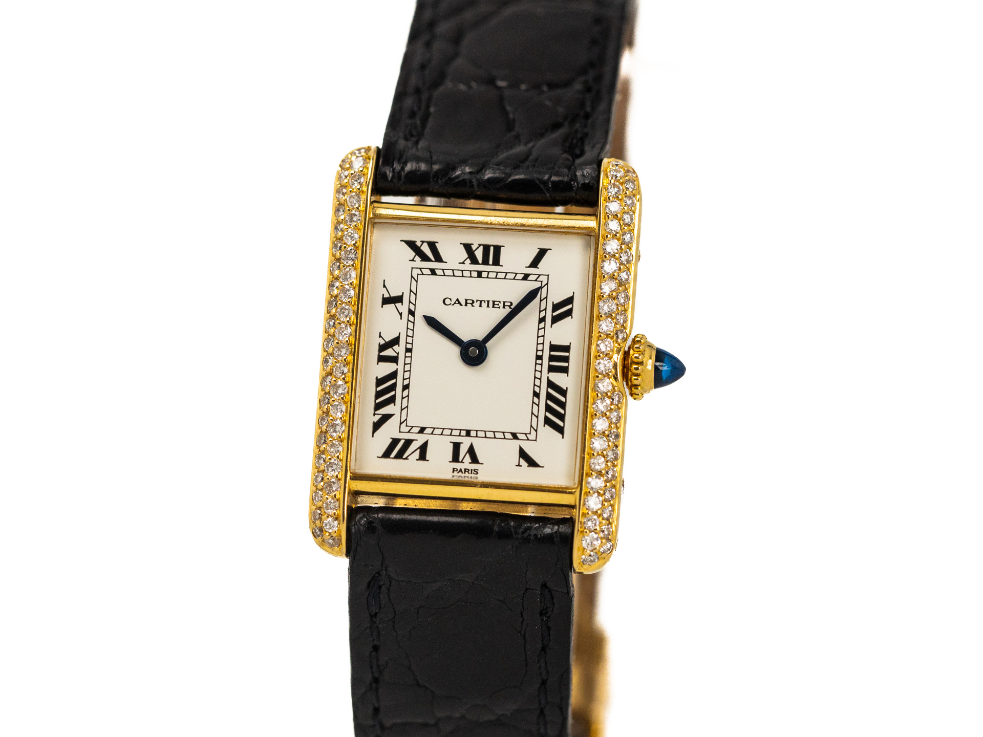 Yellow gold watch, signed - CARTIER - TANK Louis CARTIER…