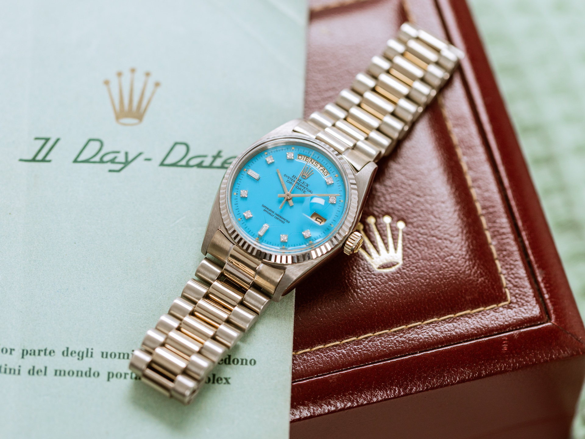 ROLEX Vintage DAY DATE Ref 1803 18k White Gold Presiden SPIDER