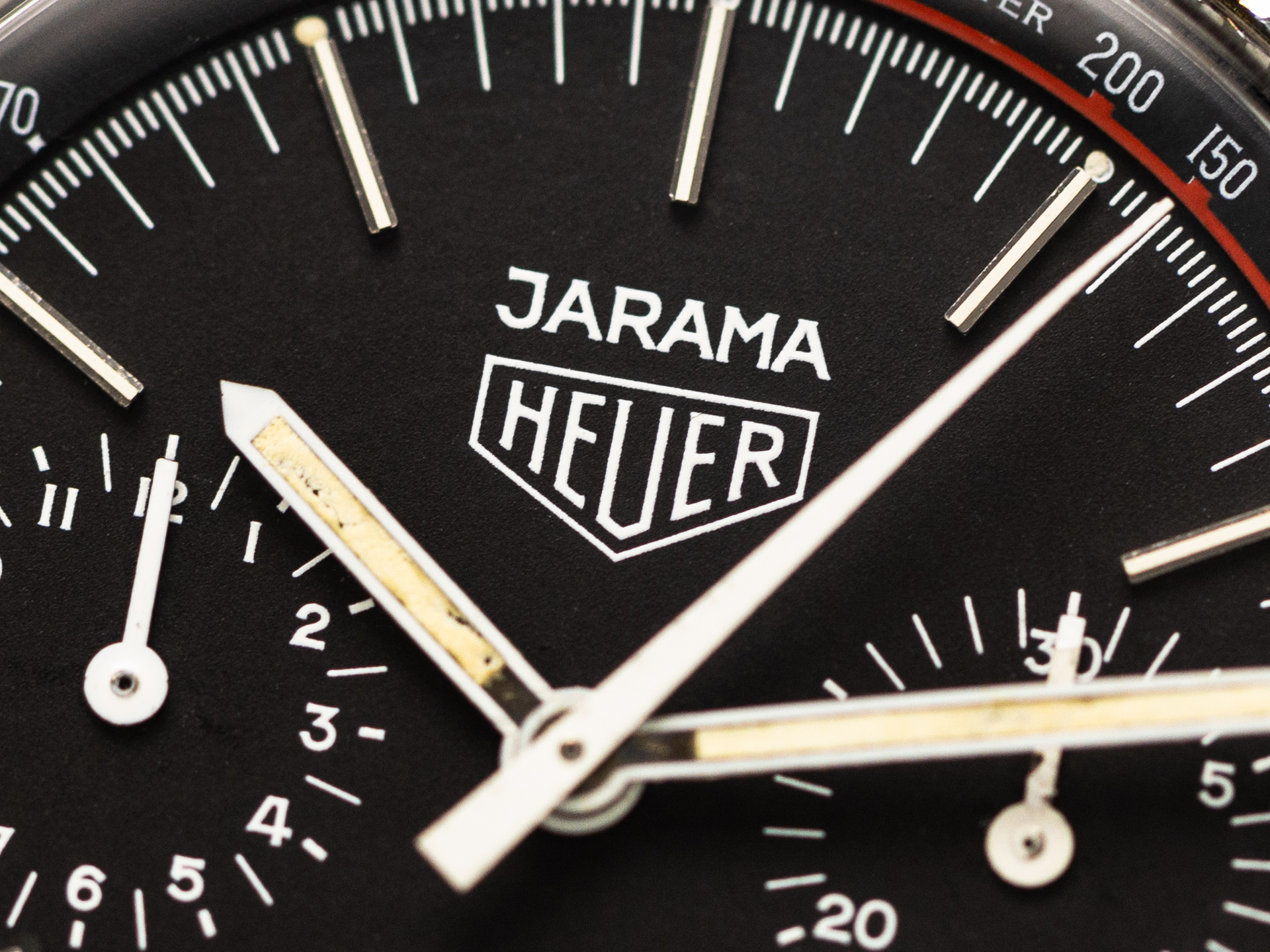 HEUER Vintage JARAMA CHRONOGRAPH Ref 110 250 Cal 12 White Gold Plated Bezel Stainless Steel Bj 1978 ULTRA RARE