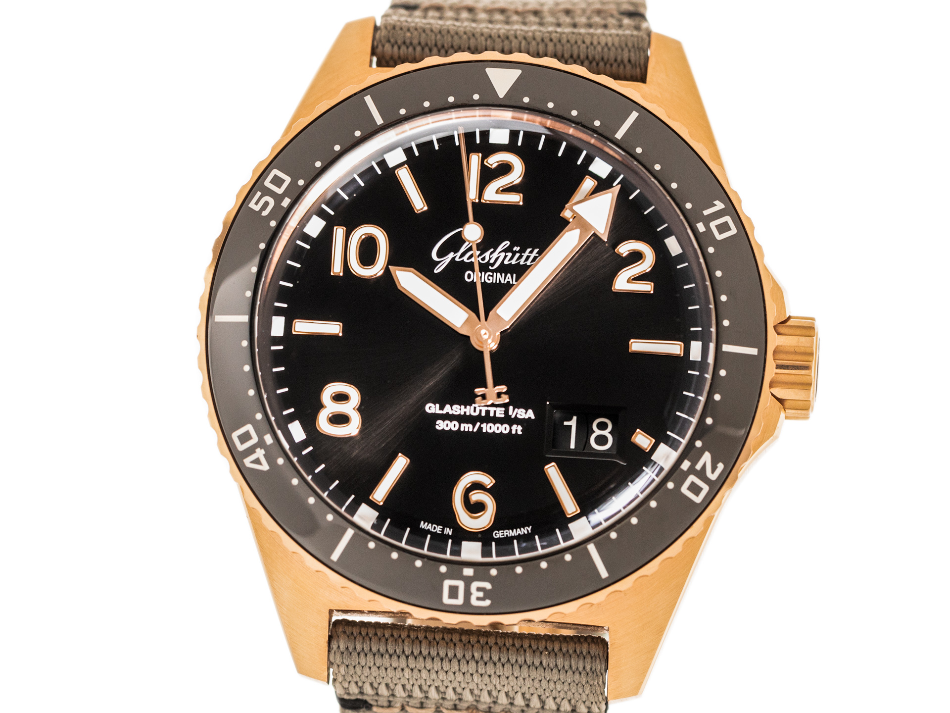 GLASHUTTE ORIGINAL SEAQ Panorama Date Ref 1 36 13 03 90 34 18k Rose Gold Box Papers Bj 2021