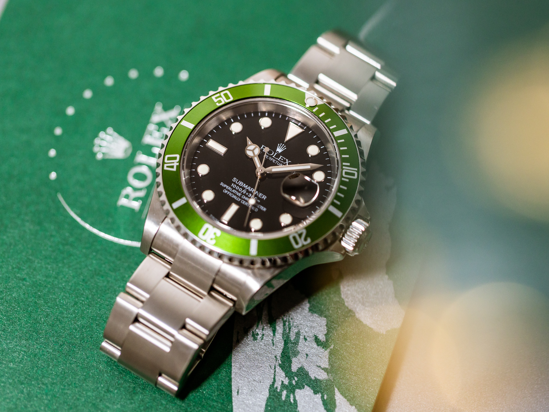 Rolex Submariner Date 16610LV 50th Anniversary Green Bezel with Papers