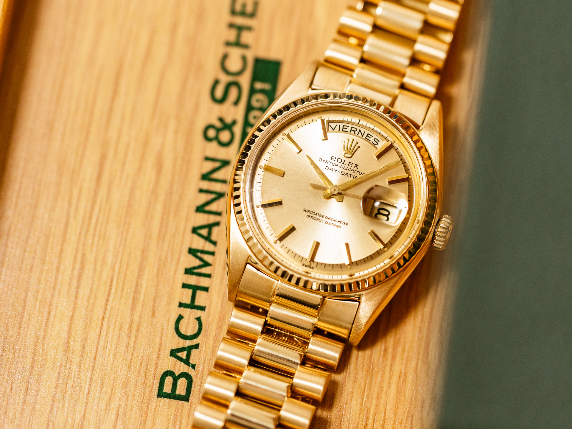 ROLEX Vintage DAY DATE Ref 1803 18k Yellow Gold President Bracelet