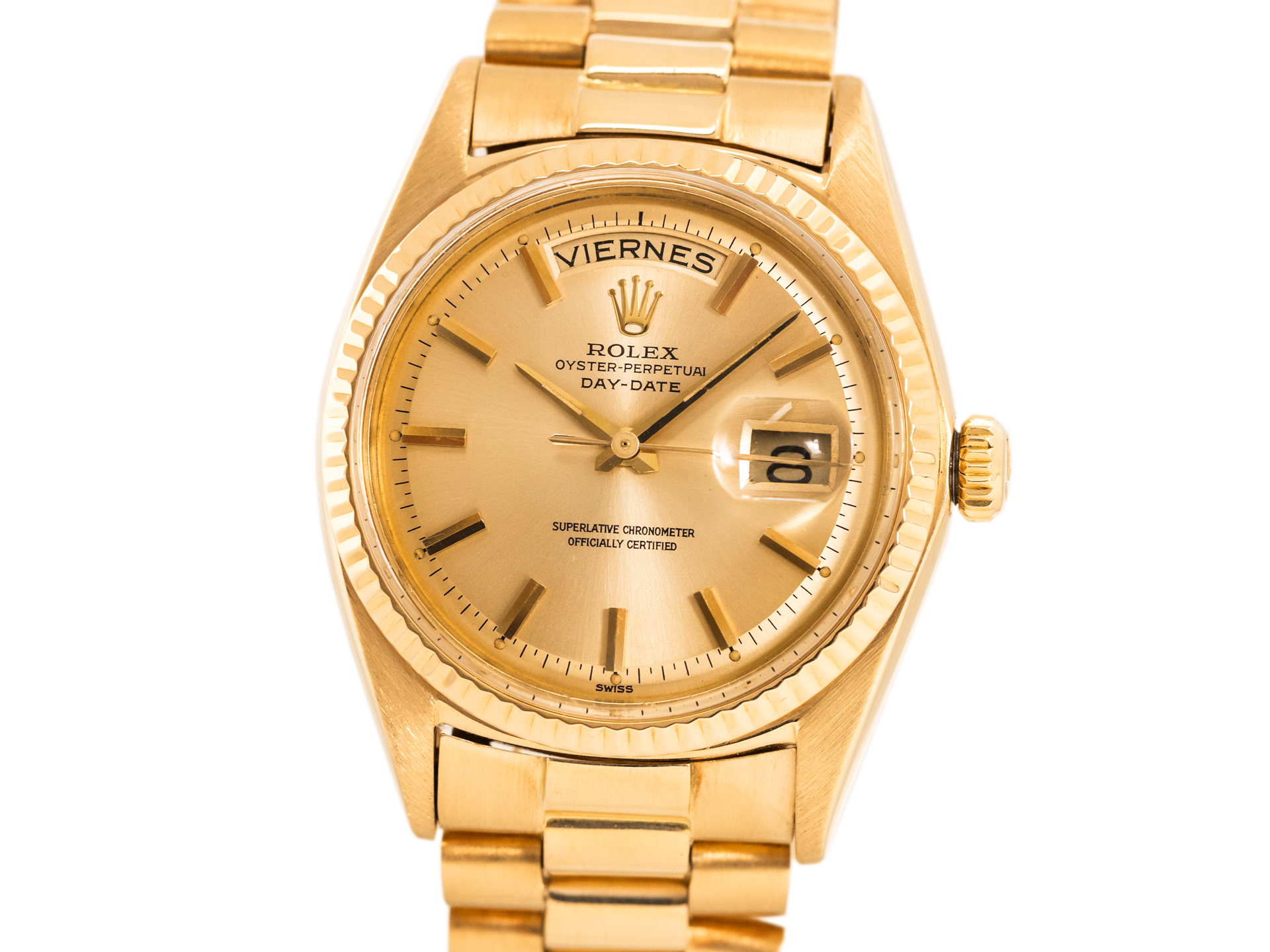 ROLEX Vintage DAY DATE Ref 1803 18k Yellow Gold President Bracelet