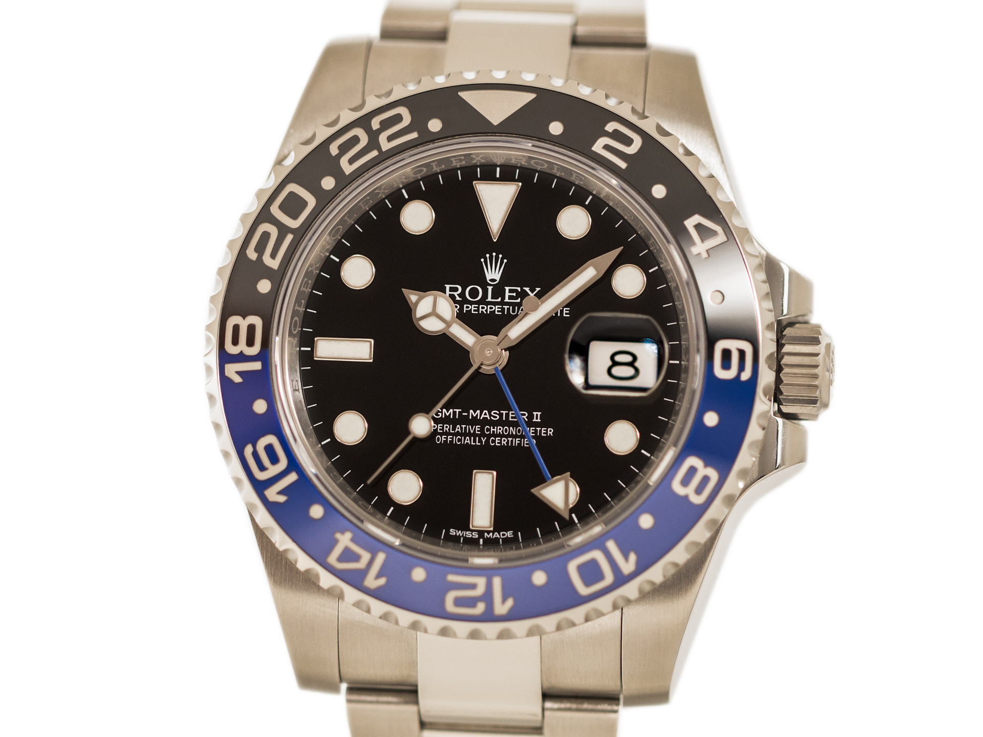 ROLEX GMT MASTER II BATMAN Ref 116710 BLNR Steel Box Papers Bj 2013