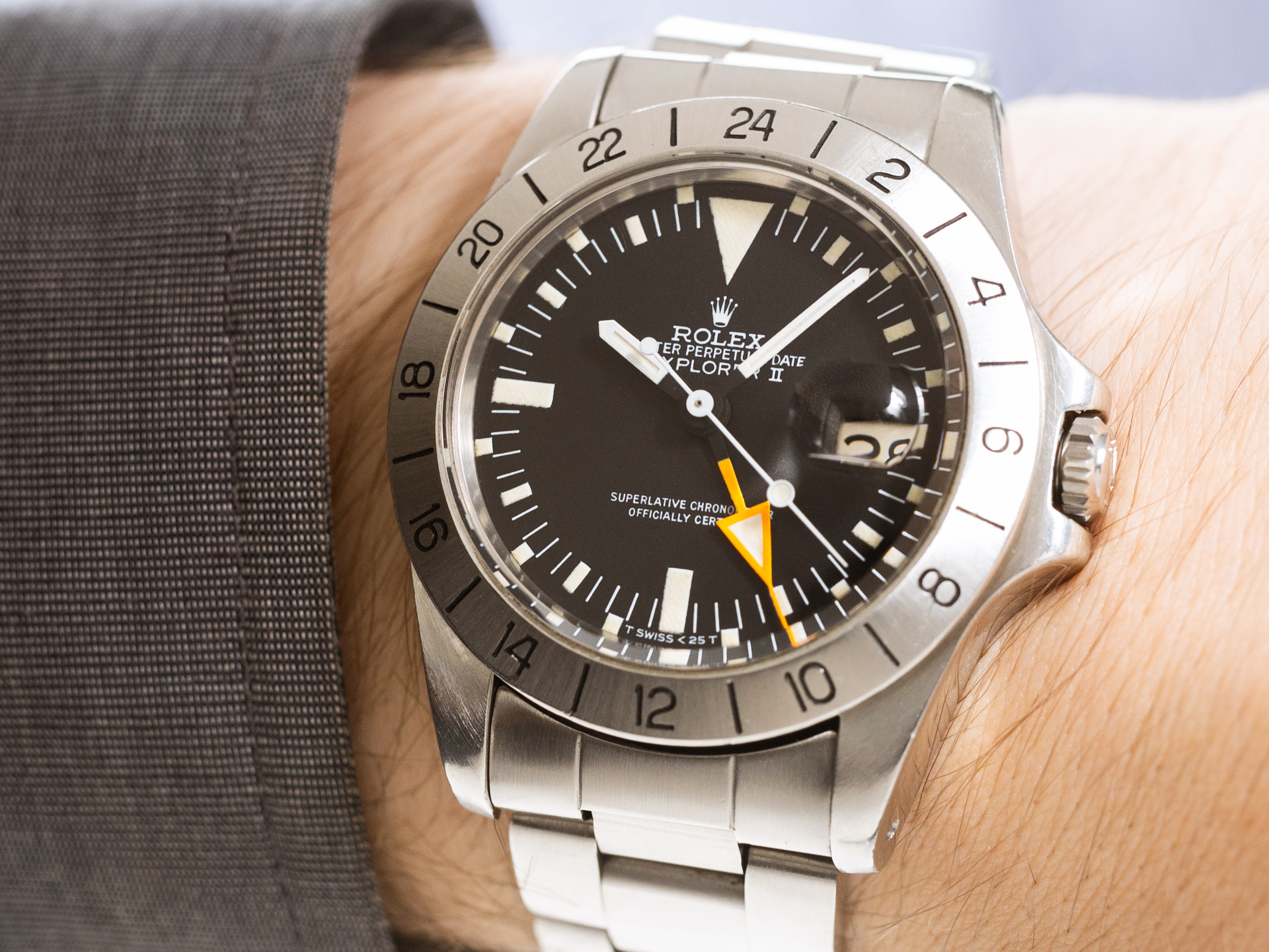 ROLEX Vintage EXPLORER II ORANGE HAND Ref 1655 Steel Tritium Dial