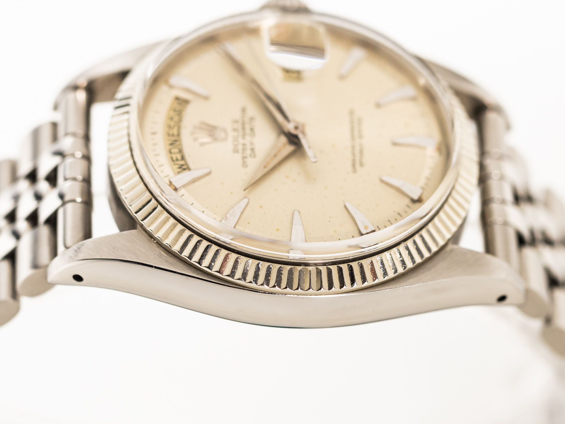 ROLEX Vintage DAY DATE SCHOOL WATCH Ref 6511 STEEL Original Dial Bj 1958 Ultra Rare