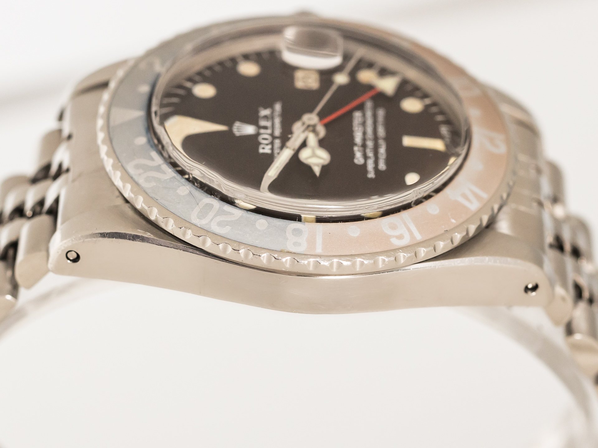 ROLEX Vintage GMT-MASTER Ref-1675 Stainless Steel GHOST Bezel TROPIC ...