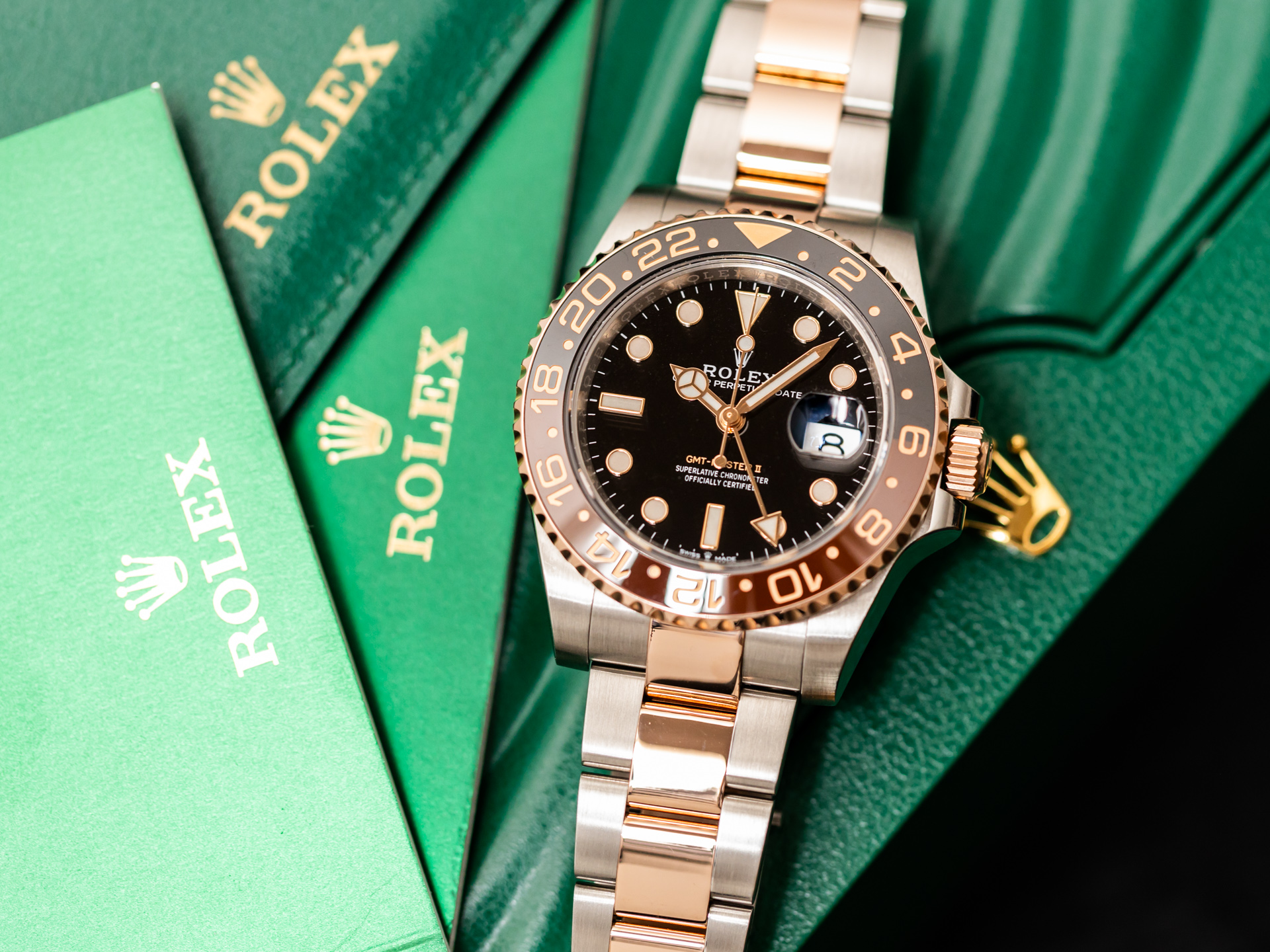 Gmt master 2 rose gold steel 2025