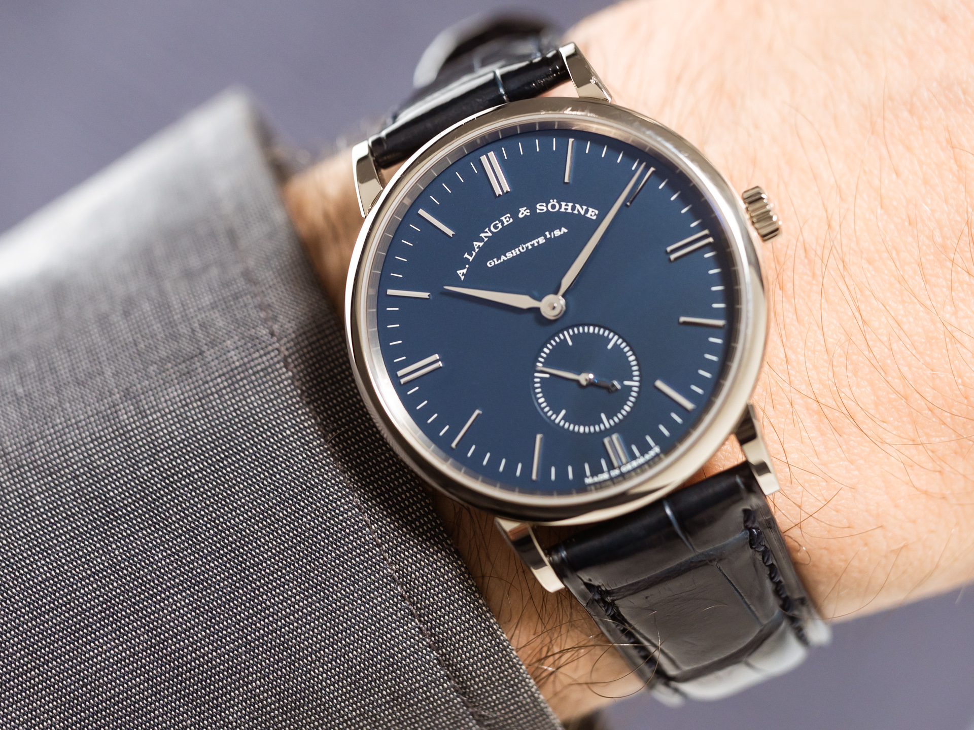 LANGE SOHNE SAXONIA Ref 219 028 18k White Gold Box Papers Bj 2018