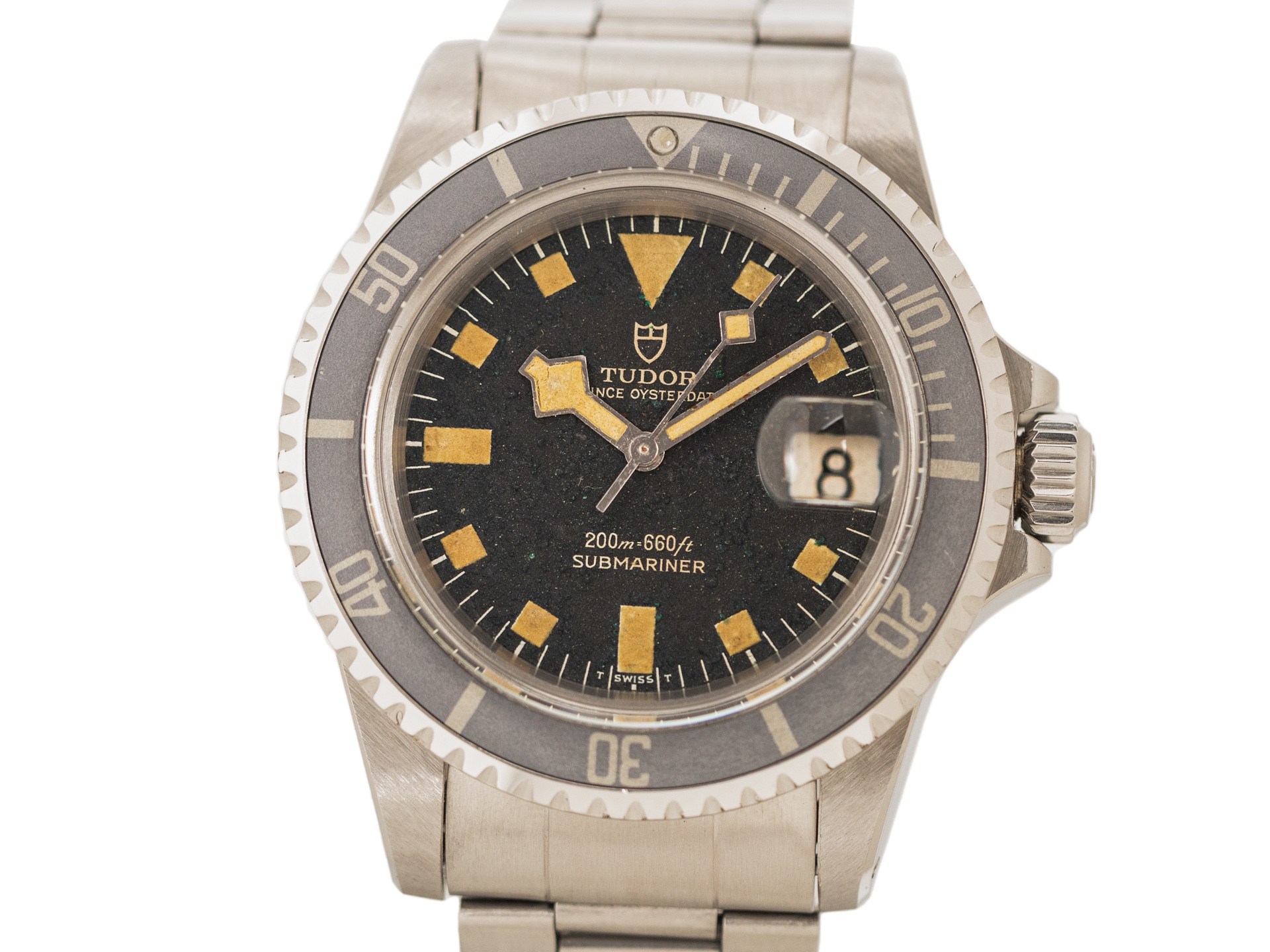 TUDOR Vintage SUBMARINER SNOWFLAKE Ref 9411 0 Stainless Steel Tritium Dial Folded Bracelet Bj 1973