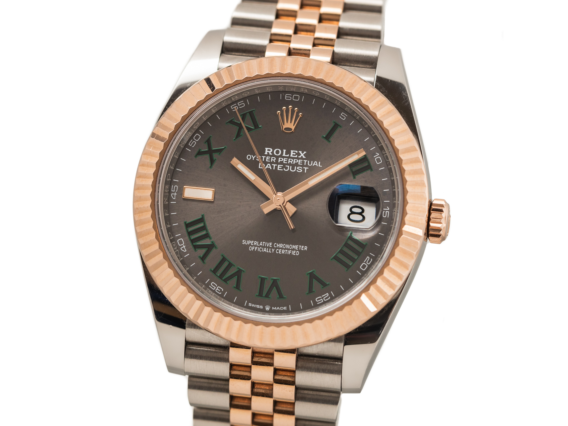 Rolex Datejust 41 Ref 126331 Wimbledon Dial 18k Rose Gold