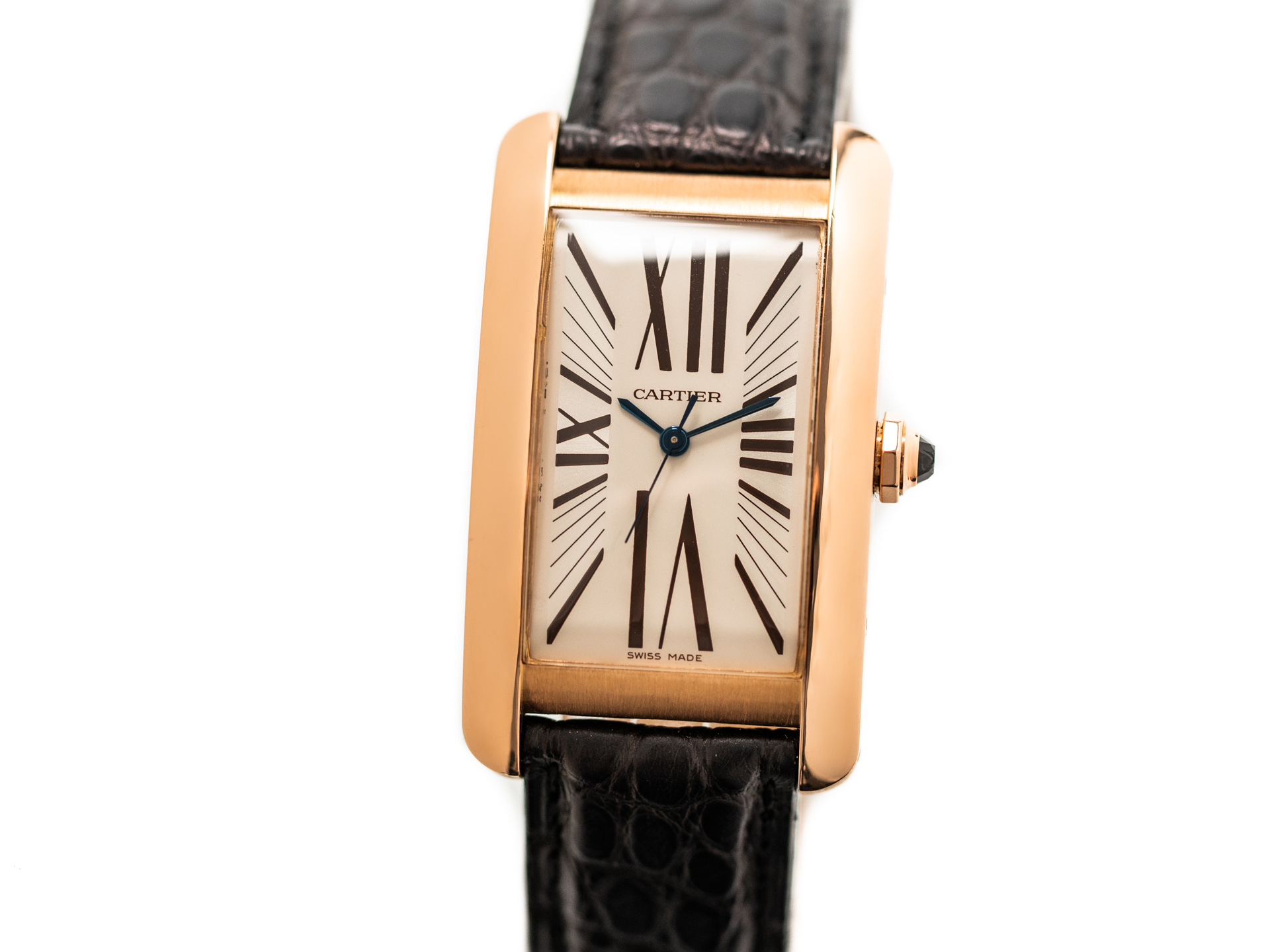 CARTIER TANK AMERICAINE automatic Ref 2505 18k Rose Gold Papers Bj