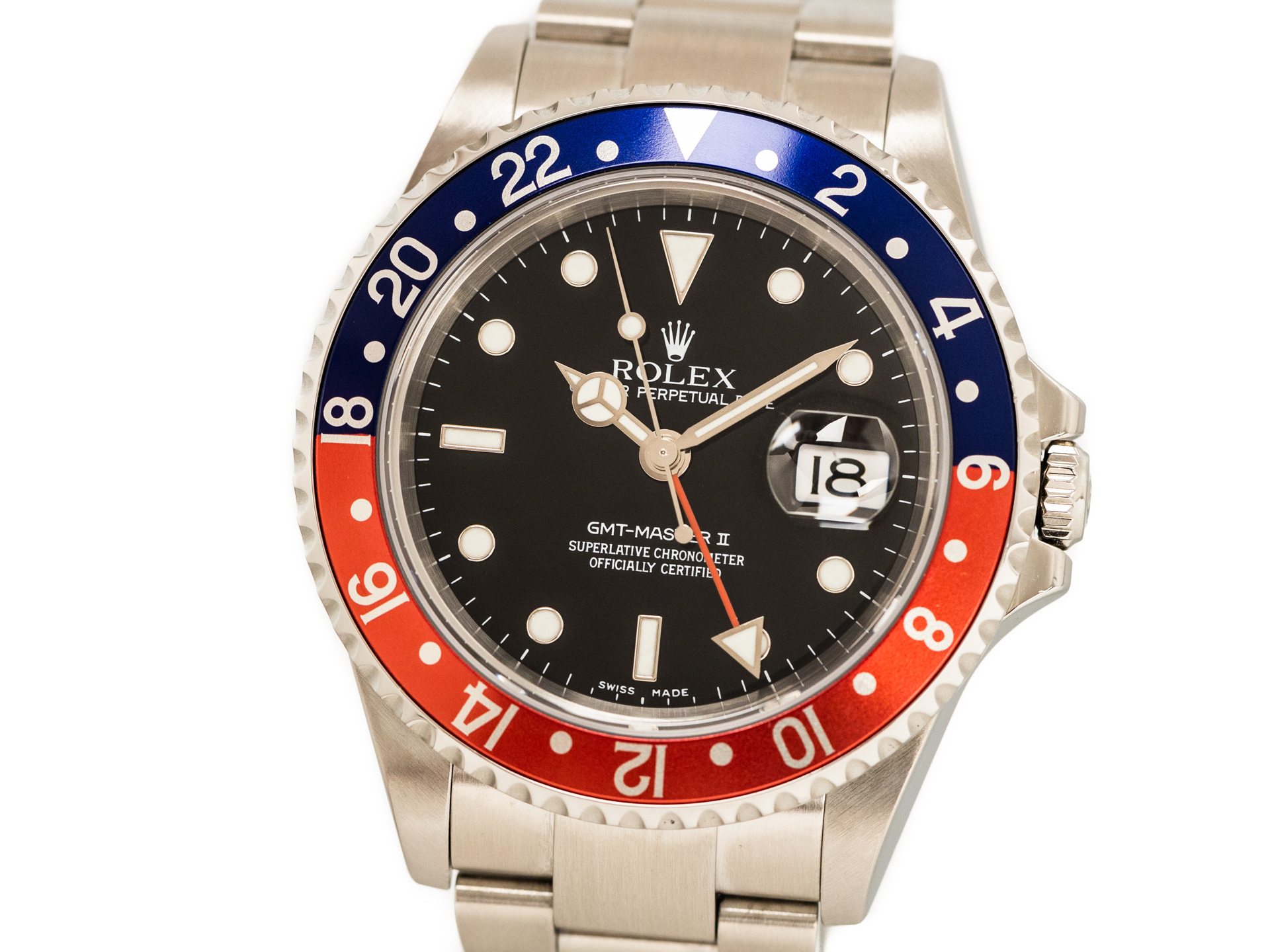 Sold watch. Rolex GMT-Master II Pepsi. 6 Uhr 38.