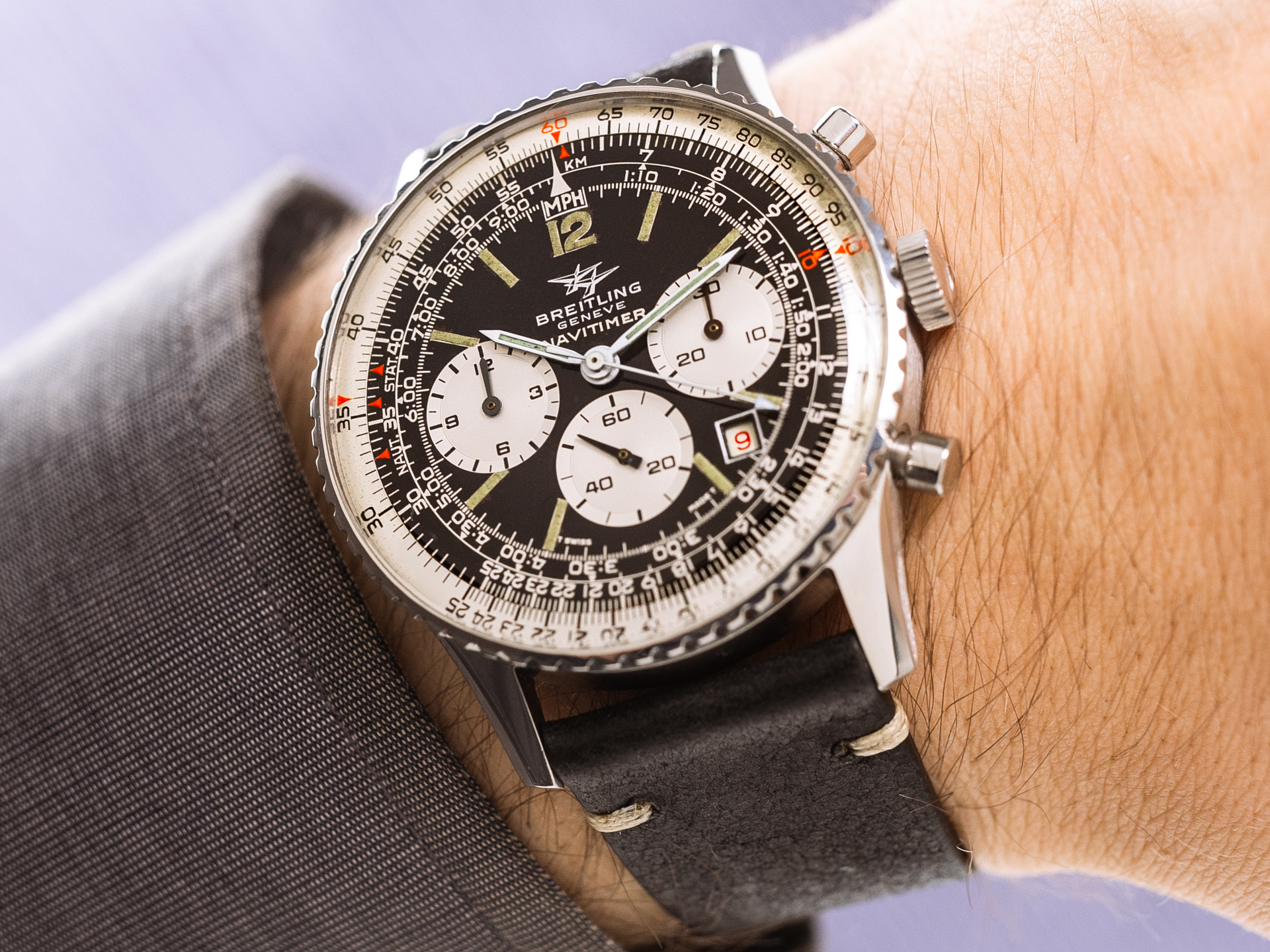 BREITLING Vintage NAVITIMER CHRONOGRAPH DATE Ref 7806 Stainless Steel Bj 1972