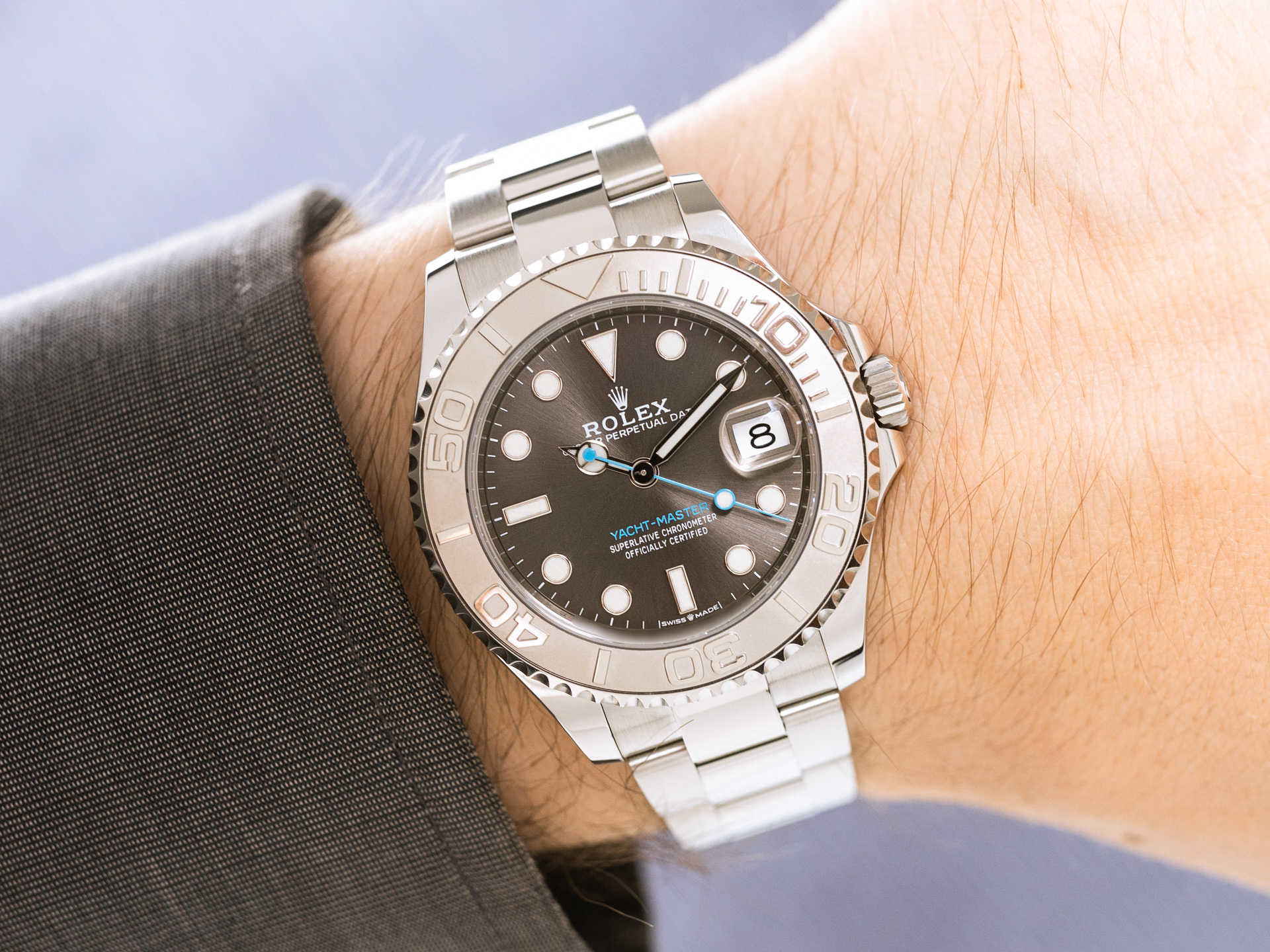 ROLEX YACHT-MASTER 37 Ref-268622 Stainless Steel 950Pt Bezel Grey  